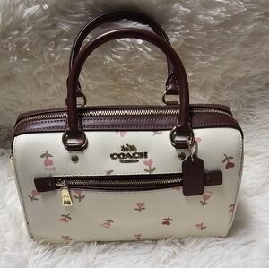 Coach C3243 NWOT Rowan Satchel Bag With Heart Floral Print